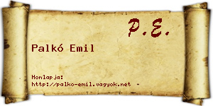 Palkó Emil névjegykártya